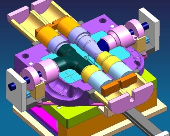 Render projektu formy wtryskowej (CAD)